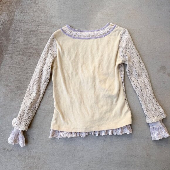 Y2K Ethereal FairyCore Knit & Lace Cardigan - Picture 7 of 8
